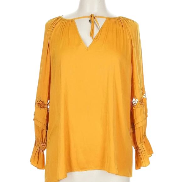 White House Black Market Tops - White House Black Market Women's Yellow Blouse Sz M